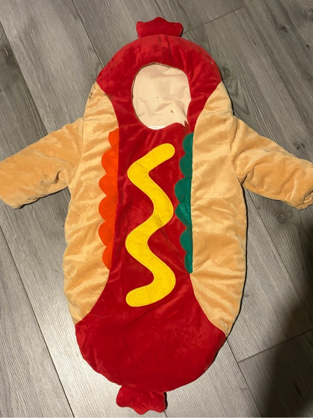 Kids Red Hot Dog Costume with Yellow Mustard Accent